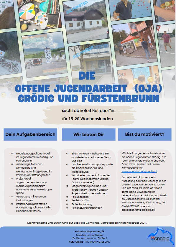 Stellenausschreibung JUZ Grödig